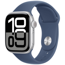 Apple Watch Series 10 42mm Silver Aluminium Case with Denim Sport Band S/M (MWWA3)