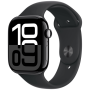 Apple Watch Series 10 42mm Jet Black Aluminium Case with Black Sport Band M/L (MWWF3)