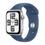 Apple Watch SE 2024 40mm Silver Aluminium Case with Denim Sport Band M/L (MXED3)