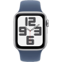 Apple Watch SE 2024 40mm Silver Aluminium Case with Denim Sport Band M/L (MXED3)