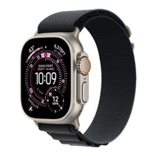 Apple Watch Ultra 3 49mm Natural Titanium Case with Black Alpine Loop Small () 2025