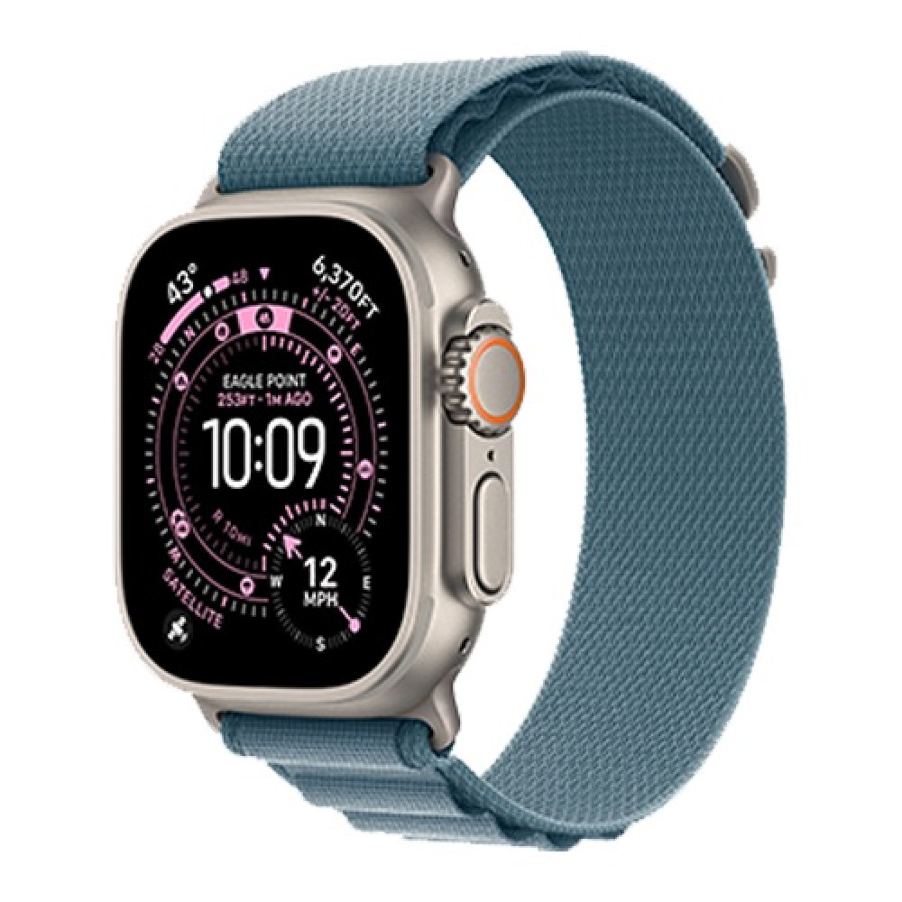 Apple Watch Ultra 3 49mm Natural Titanium Case with Light Blue Alpine Loop Large (MEWP4) 2025