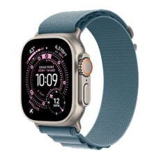 Apple Watch Ultra 3 49mm Natural Titanium Case with Light Blue Alpine Loop Small (MEWK4) 2025