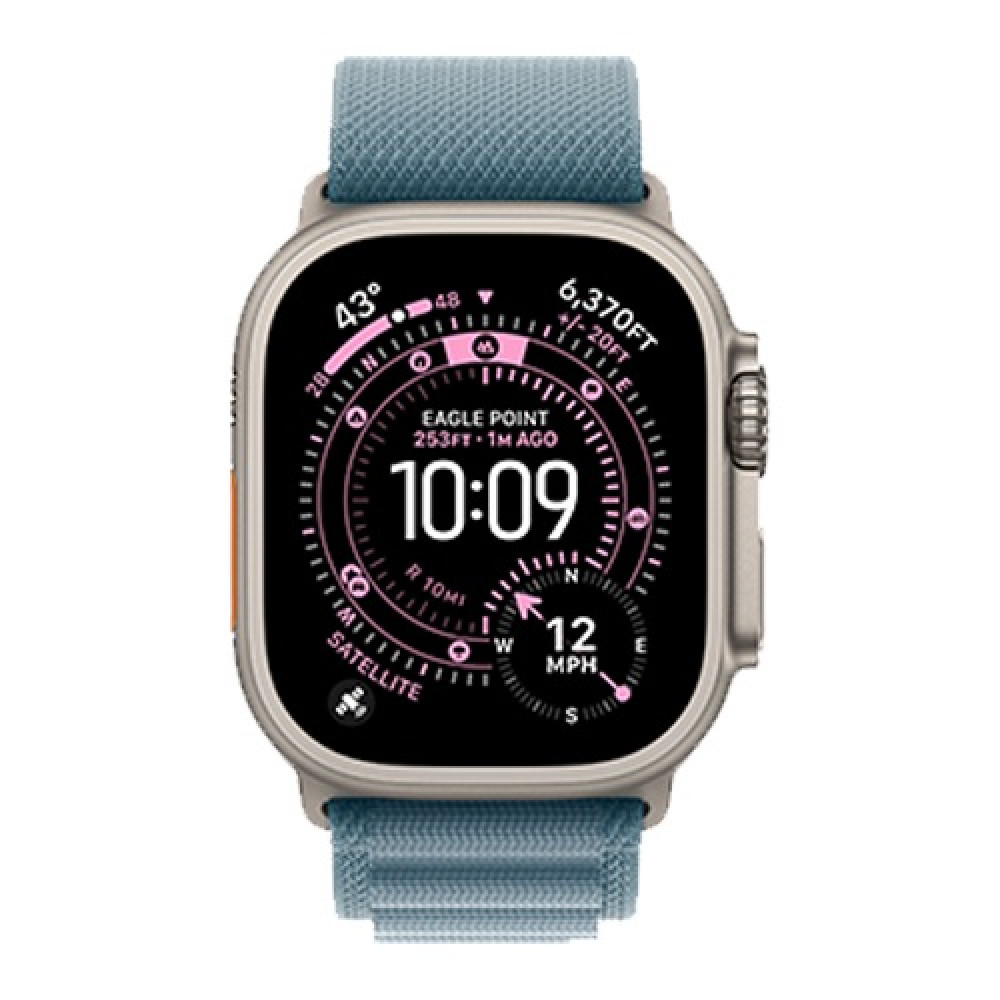 Apple Watch Ultra 3 49mm Natural Titanium Case with Light Blue Alpine Loop Large (MEWP4) 2025