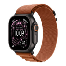 Apple Watch Ultra 3 49mm Black Titanium Case with Terra Cotta Alpine Loop Small () 2025