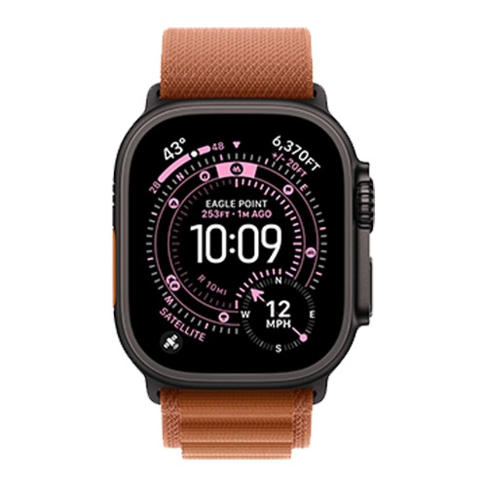 Apple Watch Ultra 3 49mm Black Titanium Case with Terra Cotta Alpine Loop Medium () 2025