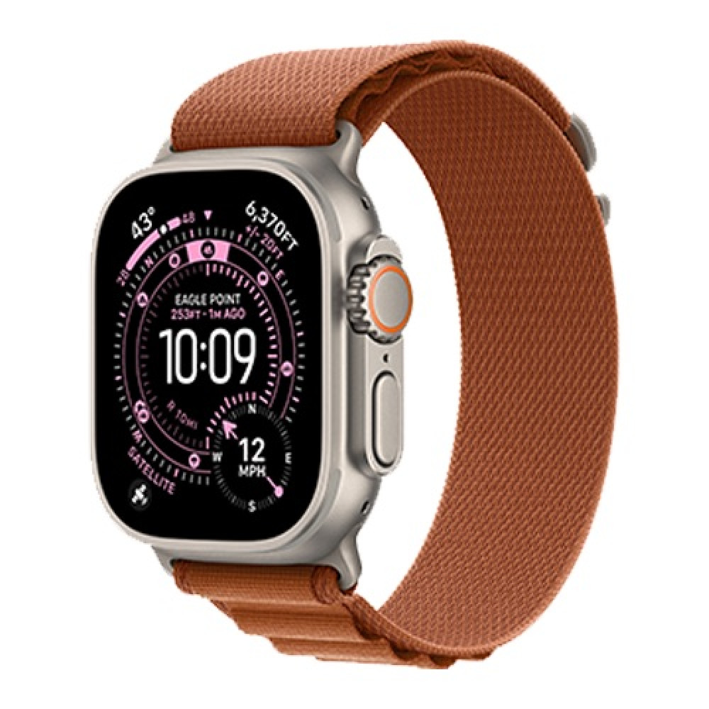 Apple Watch Ultra 3 49mm Natural Titanium Case with Terra Cotta Alpine Loop Medium () 2025