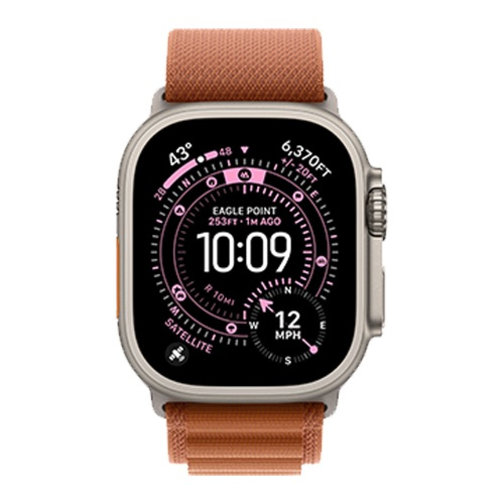 Apple Watch Ultra 3 49mm Natural Titanium Case with Terra Cotta Alpine Loop Medium () 2025