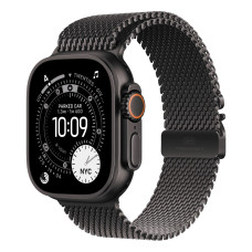 Apple Watch Ultra 3 49mm Black Titanium Case with Black Titanium Milanese Loop Small (MF1N4) 2025