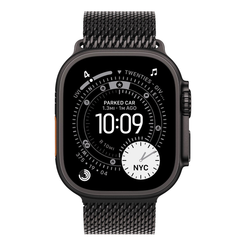 Apple Watch Ultra 3 49mm Black Titanium Case with Black Titanium Milanese Loop Large (MF1T4) 2025