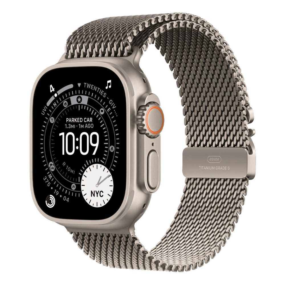 Apple Watch Ultra 3 49mm Natural Titanium Case with Natural Titanium Milanese Loop Large (MF0E4) 2025