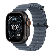 Apple Watch Ultra 3 49mm Black Titanium Case with Anchor Blue Ocean Band () 2025