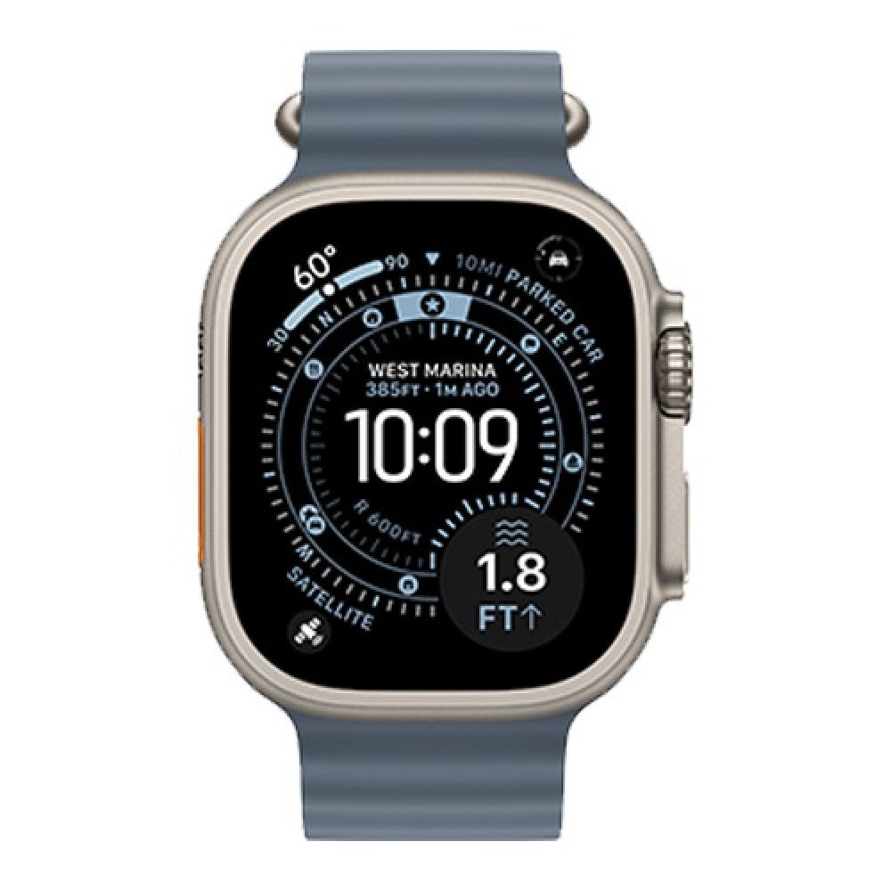Apple Watch Ultra 3 49mm Natural Titanium Case with Anchor Blue Ocean Band (MEWH4) 2025