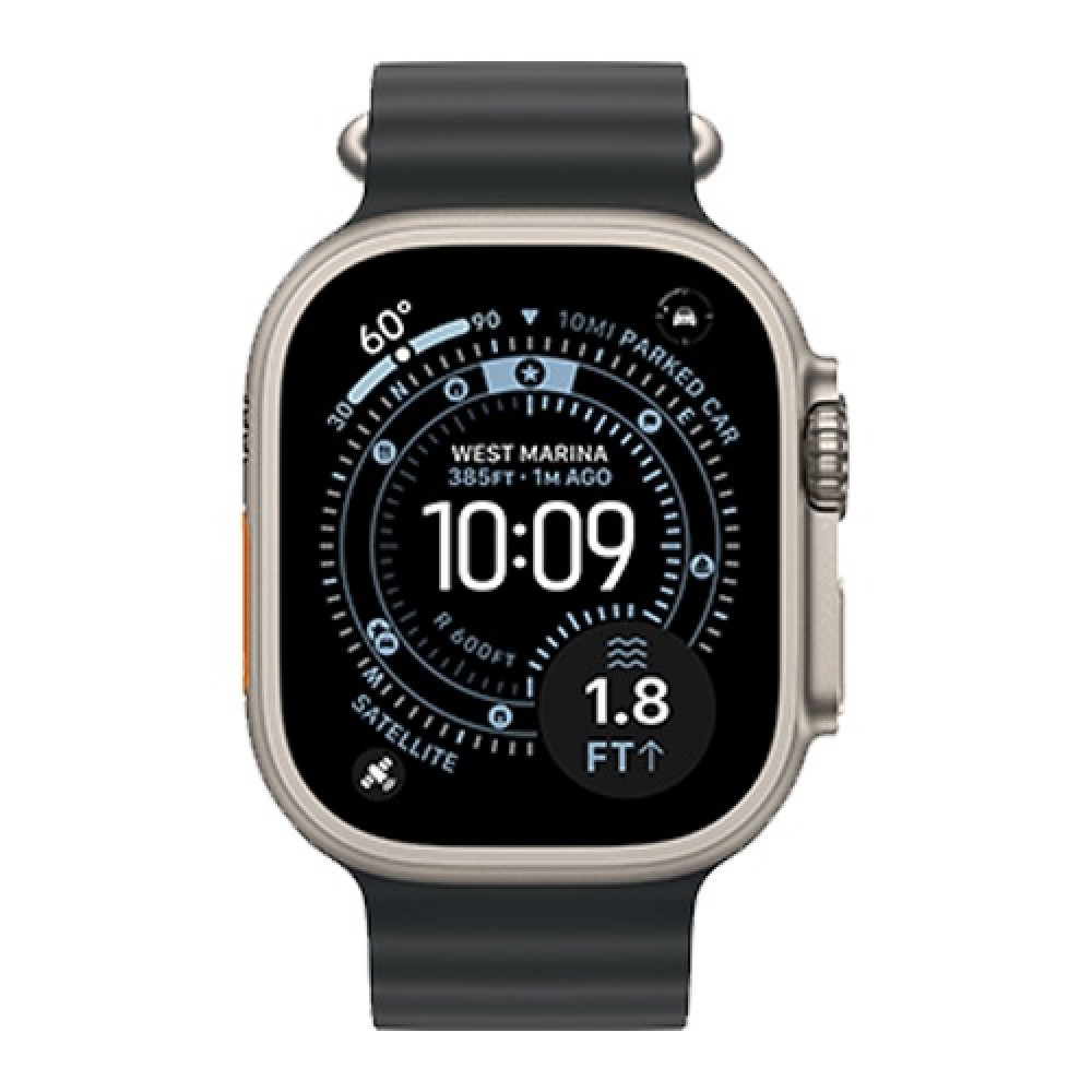 Apple Watch Ultra 3 49mm Natural Titanium Case with Black Ocean Band () 2025
