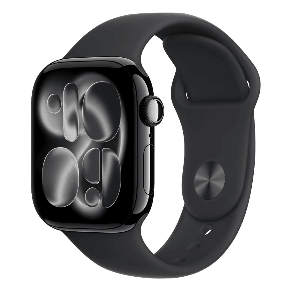 Apple Watch Series 11 42mm Jet Black Aluminum Case with Black Sport Band M/L (MEQU4) 2025