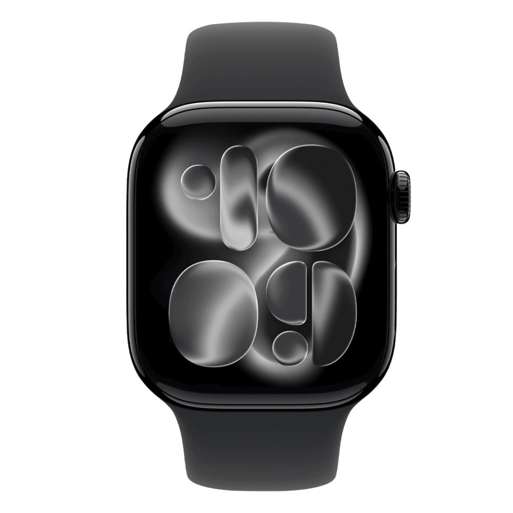 Apple Watch Series 11 42mm Jet Black Aluminum Case with Black Sport Band M/L (MEQU4) 2025