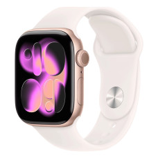 Apple Watch Series 11 42mm Rose Gold Aluminum Case with Light Blush Sport Band S/M (MEU04) 2025