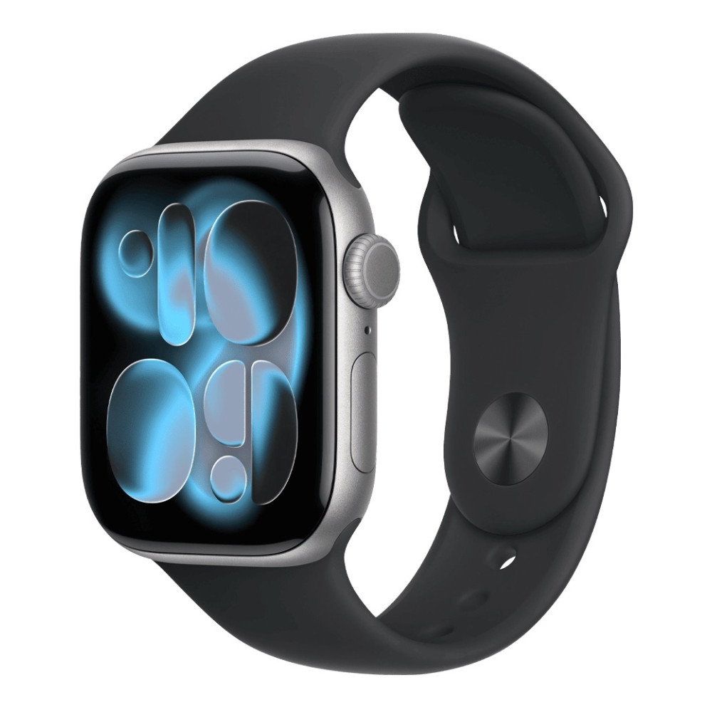 Apple Watch Series 11 46mm Space Gray Aluminum Case with Black Sport Band M/L (MEV44) 2025
