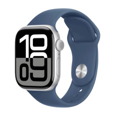 Apple Watch Series 11 42mm Silver Aluminum Case with Anchor Blue Sport Band S/M () 2025