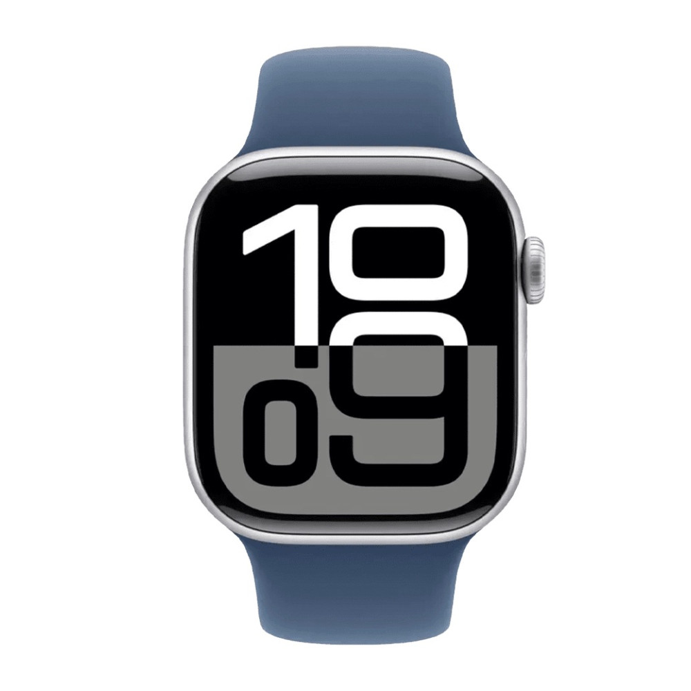 Apple Watch Series 11 42mm Silver Aluminum Case with Anchor Blue Sport Band M/L () 2025