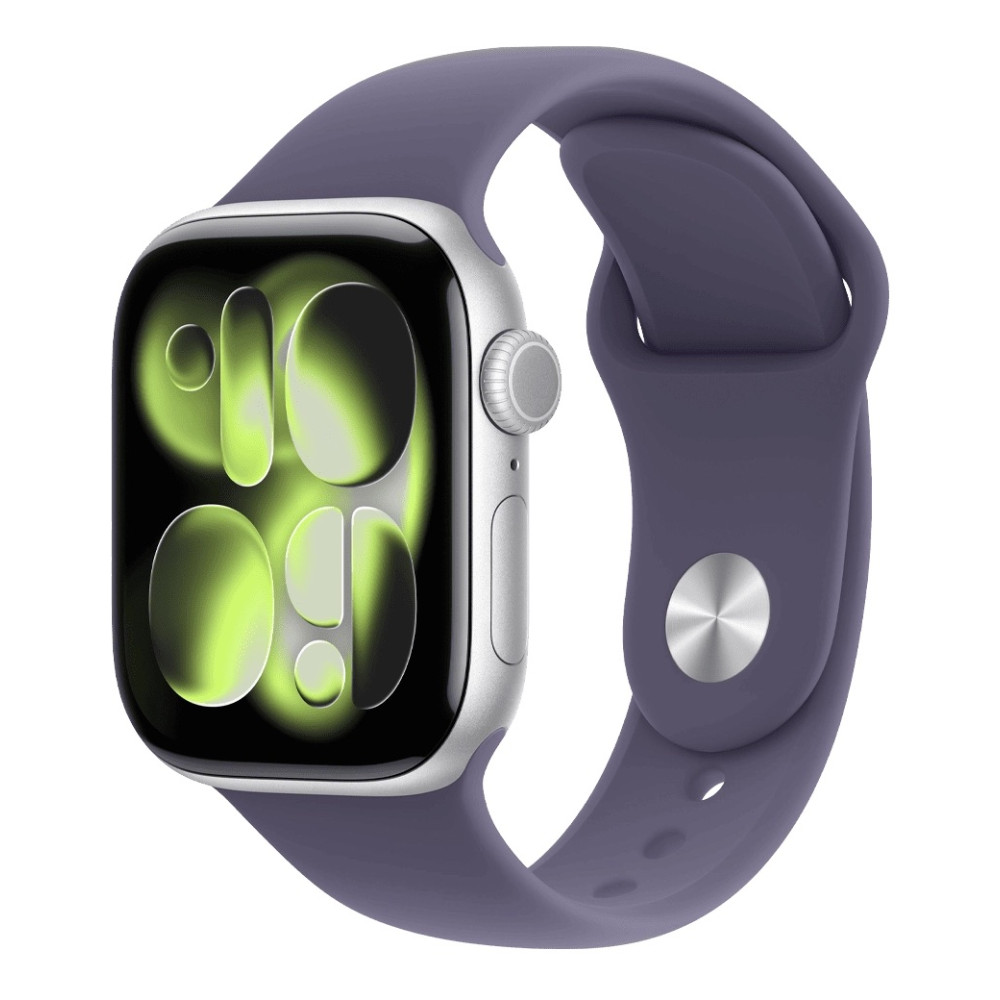 Apple Watch Series 11 46mm Silver Aluminum Case with Purple Fog Sport Band M/L (MEVA4) 2025