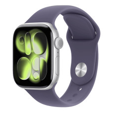 Apple Watch Series 11 42mm Silver Aluminum Case with Purple Fog Sport Band S/M (MEU64) 2025