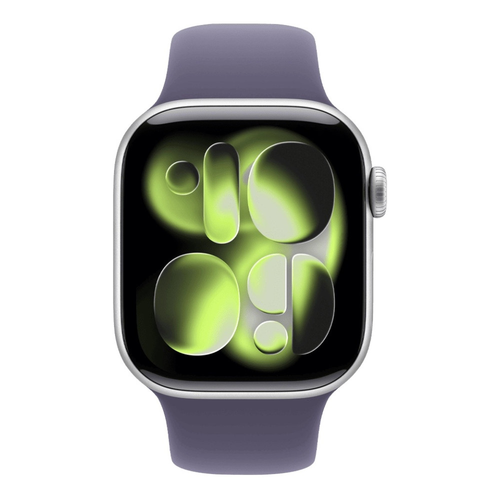 Apple Watch Series 11 46mm Silver Aluminum Case with Purple Fog Sport Band M/L (MEVA4) 2025