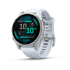 Garmin Fenix 8 43mm AMOLED Silver з Whitestone білим силіконовим ремінцем