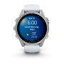 Garmin Fenix 8 43mm AMOLED Silver з Whitestone білим силіконовим ремінцем