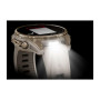 Garmin Fenix 8 43mm AMOLED Sapphire, Soft Gold з Fog Gray/Dark Sandstone сірим силіконовим ремінцем