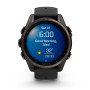 Garmin Fenix 8 43mm AMOLED Sapphire, Carbon Grey DLC Titanium з Black/Pebble Grey чорним силіконовим ремінцем