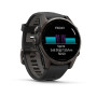 Garmin Fenix 8 43mm AMOLED Sapphire, Carbon Grey DLC Titanium з Black/Pebble Grey чорним силіконовим ремінцем