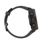 Garmin Fenix 8 43mm AMOLED Sapphire, Carbon Grey DLC Titanium з Black/Pebble Grey чорним силіконовим ремінцем