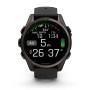 Garmin Fenix 8 43mm AMOLED Sapphire, Carbon Grey DLC Titanium з Black/Pebble Grey чорним силіконовим ремінцем