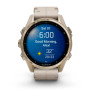 Garmin Fenix 8 43mm AMOLED Sapphire, Soft Gold з Limestone сірим шкіряним ремінцем