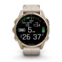 Garmin Fenix 8 43mm AMOLED Sapphire, Soft Gold з Limestone сірим шкіряним ремінцем