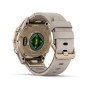 Garmin Fenix 8 43mm AMOLED Sapphire, Soft Gold з Limestone сірим шкіряним ремінцем