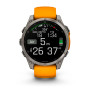Garmin Fenix 8 47mm AMOLED Sapphire, Titanium з Spark Orange/Graphite помаранчевим силіконовим ремінцем