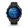 Garmin Fenix 8 51mm AMOLED Sapphire, Carbon Grey DLC Titanium з Black/Pebble Grey чорним силіконовим ремінцем