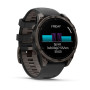 Garmin Fenix 8 51mm AMOLED Sapphire, Carbon Grey DLC Titanium з Black/Pebble Grey чорним силіконовим ремінцем