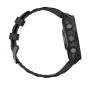 Garmin Fenix 8 51mm AMOLED Sapphire, Carbon Grey DLC Titanium з Black/Pebble Grey чорним силіконовим ремінцем