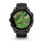 Garmin Fenix 8 51mm AMOLED Sapphire, Carbon Grey DLC Titanium з Black/Pebble Grey чорним силіконовим ремінцем