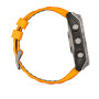Garmin Fenix 8 51mm AMOLED Sapphire, Titanium з Spark Orange/Graphite помаранчевим силіконовим ремінцем
