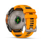 Garmin Fenix 8 51mm AMOLED Sapphire, Titanium з Spark Orange/Graphite помаранчевим силіконовим ремінцем