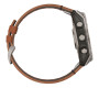 Garmin Fenix 8 51mm AMOLED Sapphire, Titanium з Chestnut коричневим шкіряним ремінцем