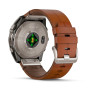 Garmin Fenix 8 51mm AMOLED Sapphire, Titanium з Chestnut коричневим шкіряним ремінцем