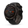 Garmin Fenix 8 51mm SOLAR Sapphire, Carbon Grey DLC Titanium з Black/Pebble Grey чорним силіконовим ремінцем