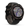 Garmin Fenix 8 51mm SOLAR Sapphire, Carbon Grey DLC Titanium з Black/Pebble Grey чорним силіконовим ремінцем