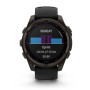 Garmin Fenix 8 51mm SOLAR Sapphire, Carbon Grey DLC Titanium з Black/Pebble Grey чорним силіконовим ремінцем