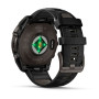 Garmin Fenix 8 51mm SOLAR Sapphire, Carbon Grey DLC Titanium з Black/Pebble Grey чорним силіконовим ремінцем